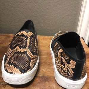 Vince Snakeskin Slipon Shoes